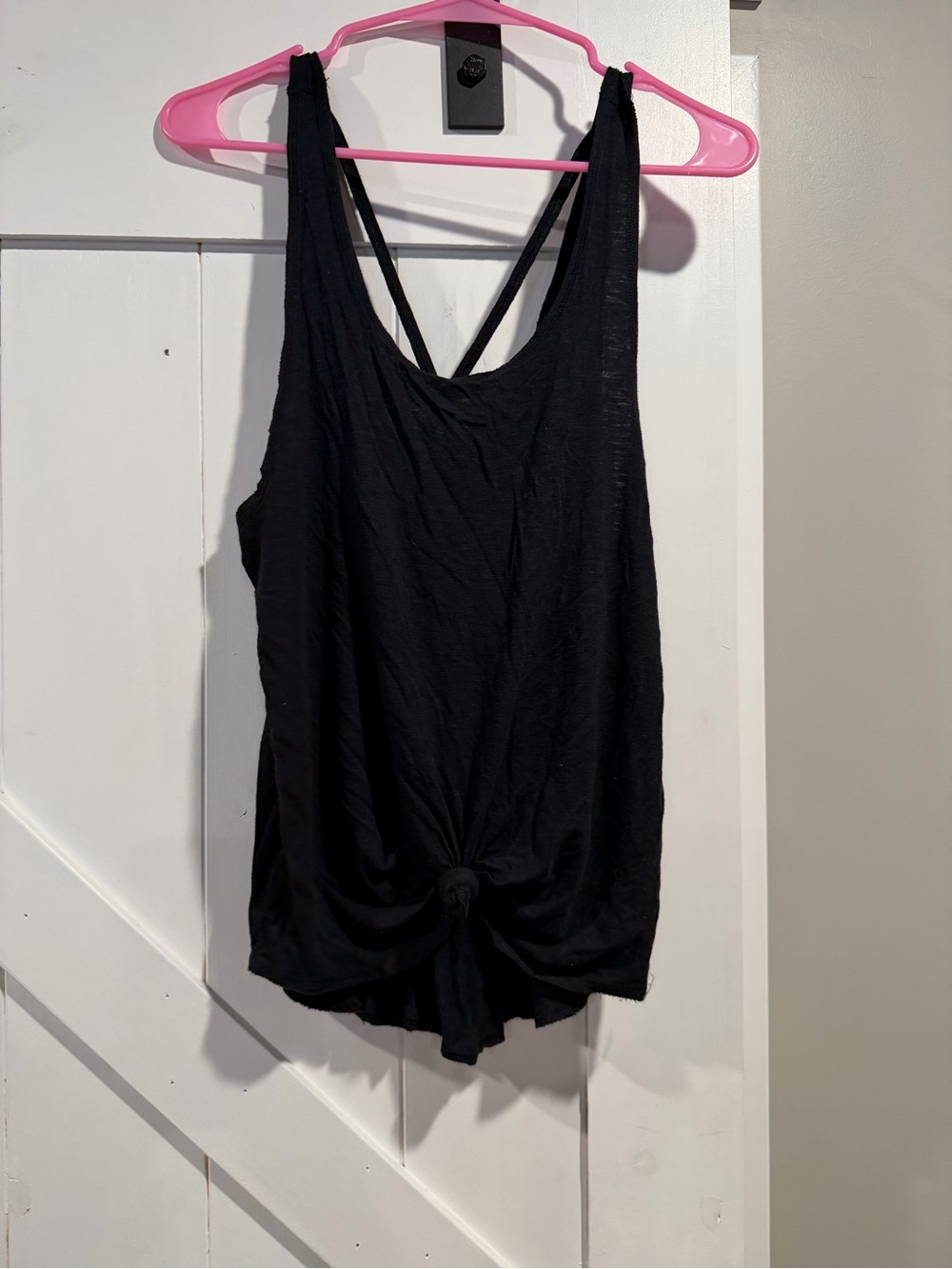 aerie Black Knot-Front Tank Top with Cross-Back Straps